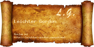 Leichter Gordon névjegykártya